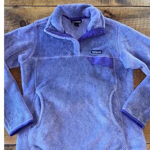 Patagonia Womens Purple Fleece Pullover Synchilla Snap T Cozy Size Small